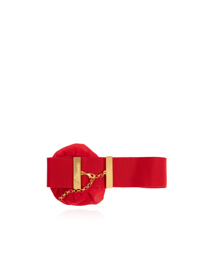 Blumarine Floral-brooch Choker Necklace In Red