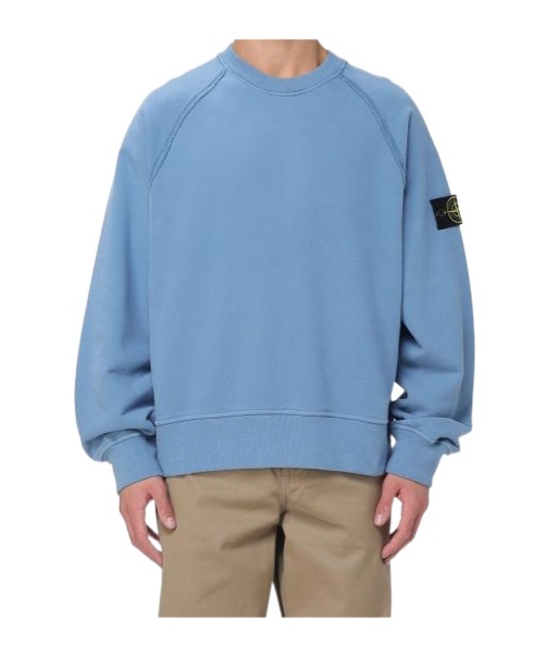 Stone Island Raglan Sleeve Patch Sweater In Blue