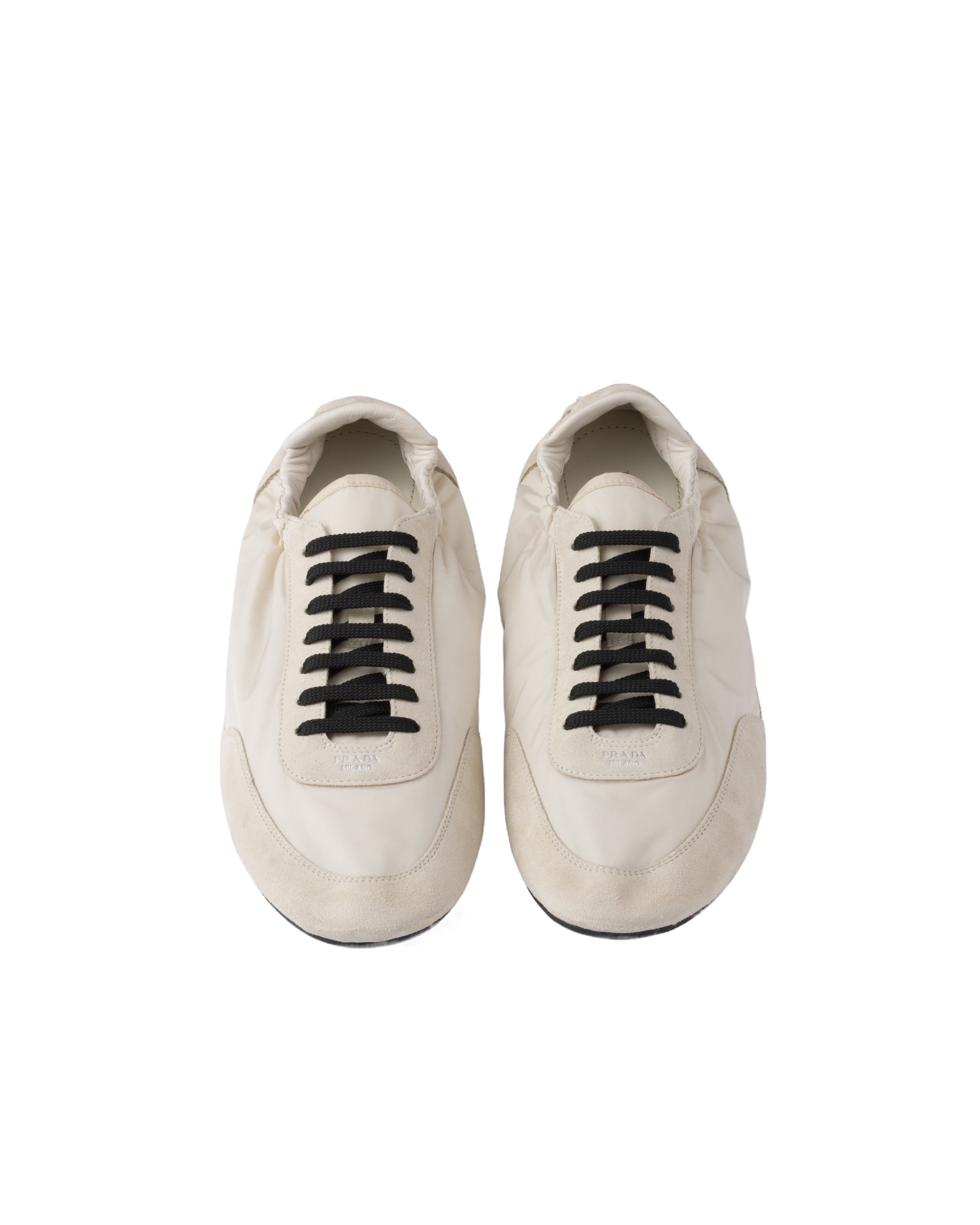 Prada Collapse Lace-up Sneakers In Nude