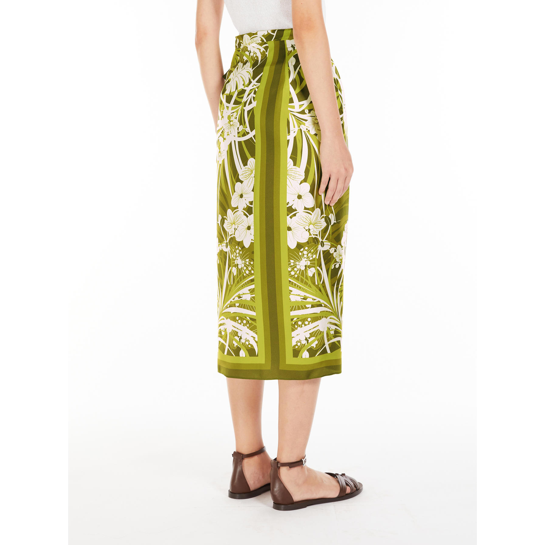 Max Mara Patterned Skirt In Green