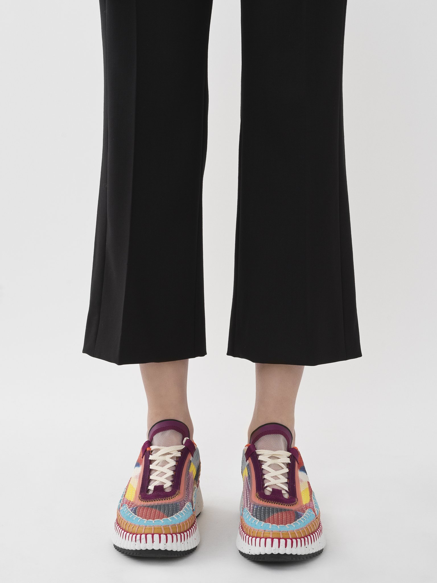 Chloé Flared Tailored Velvet Pants In Blue