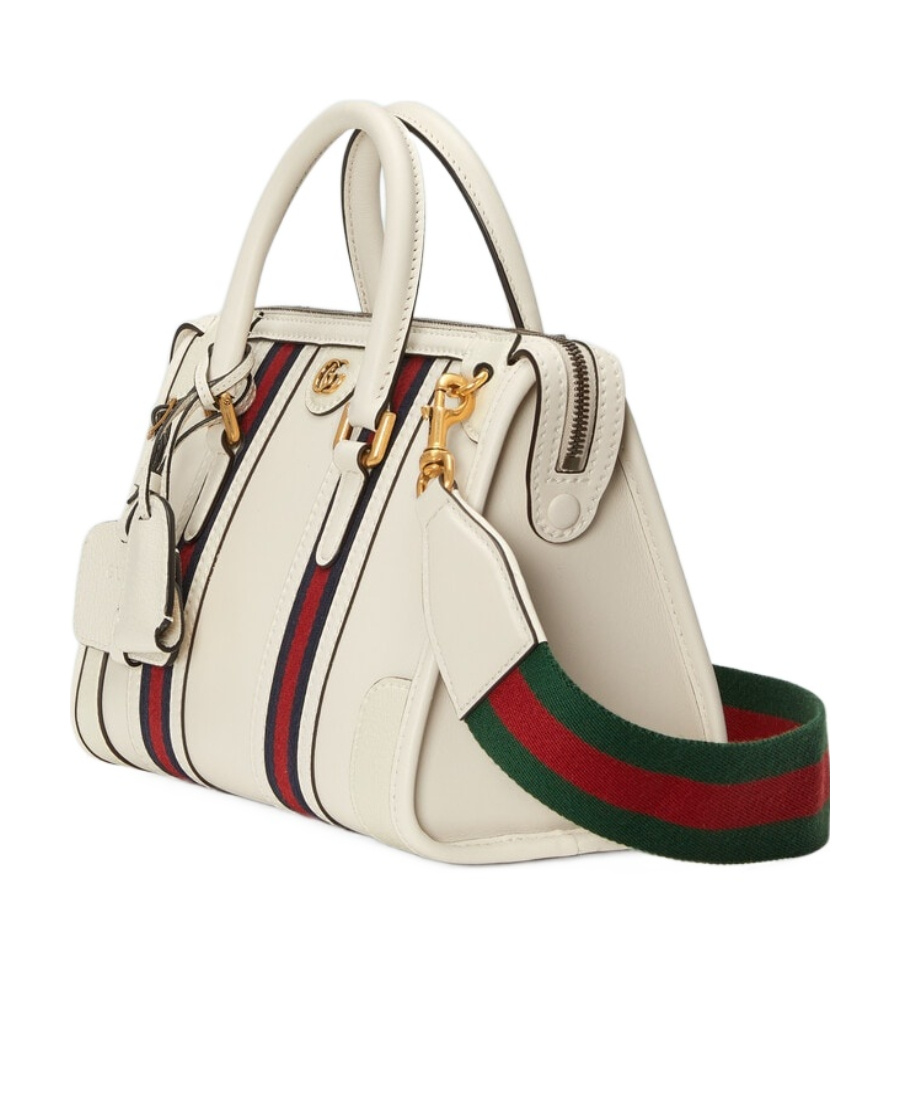Gucci Small Double G Top-handle Bag In White