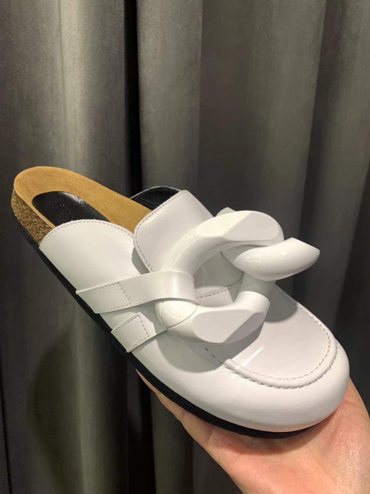 Shop Jw Anderson Chain Love Muller Shoes In White