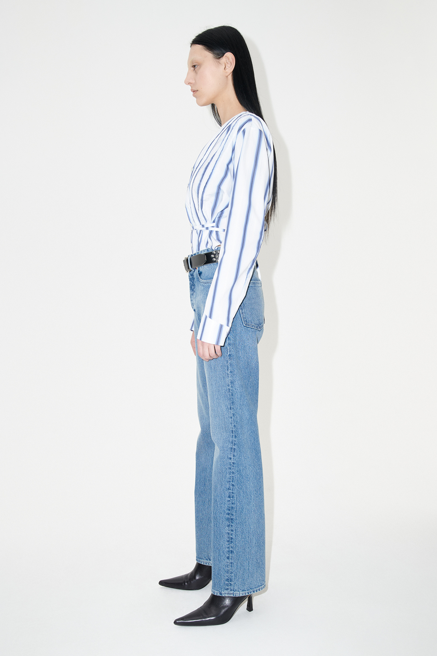 Our Legacy Women S Treble Cut Jeans Deadline Wash In Blue