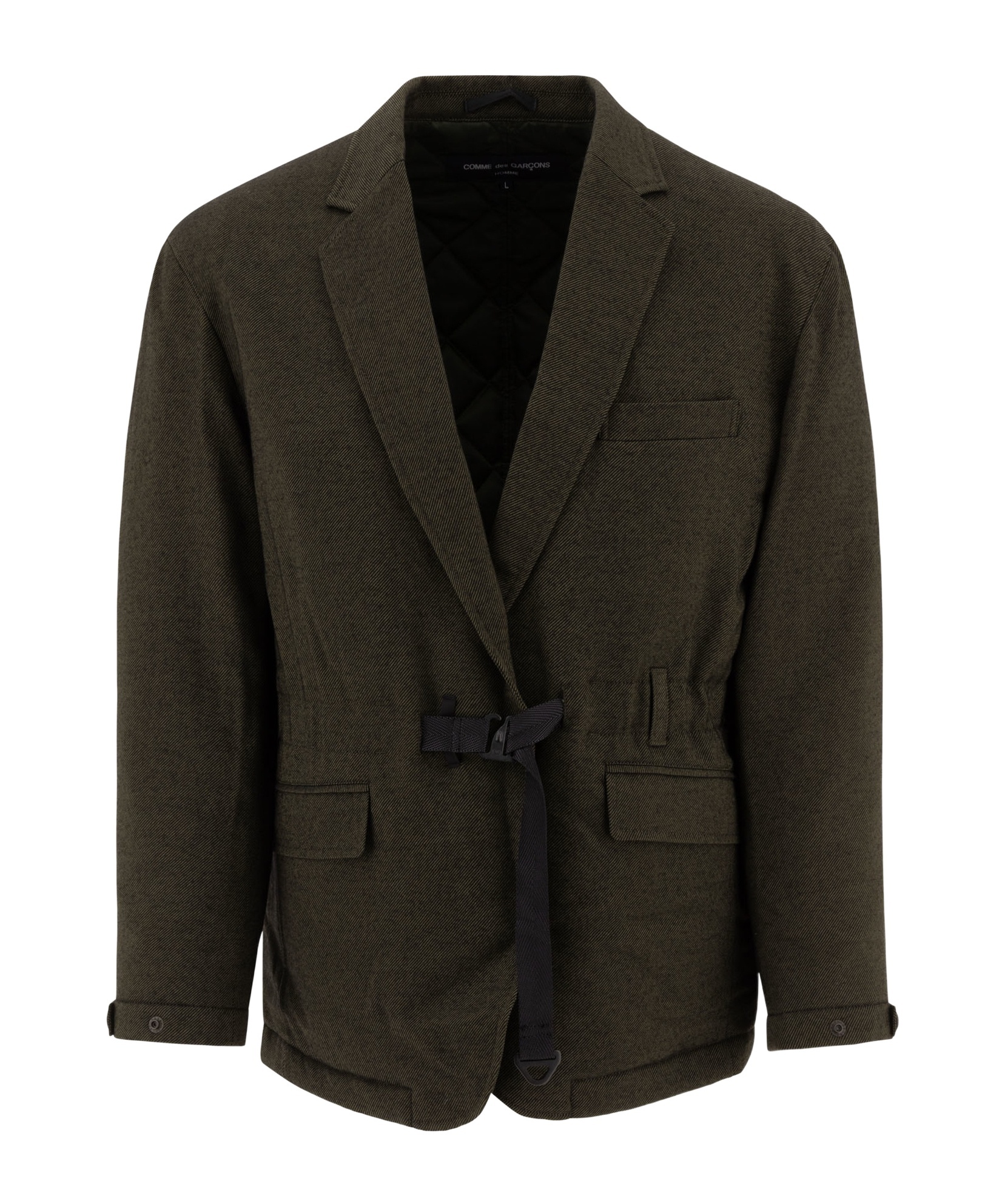 Comme Des Garçons Homme Self Tie Fastened Blazer In Black