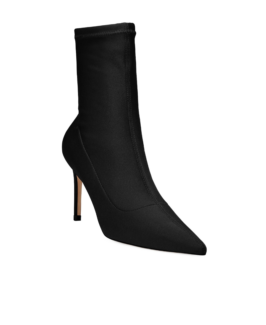 Stuart Weitzman Leather Stretch Bootie In Black