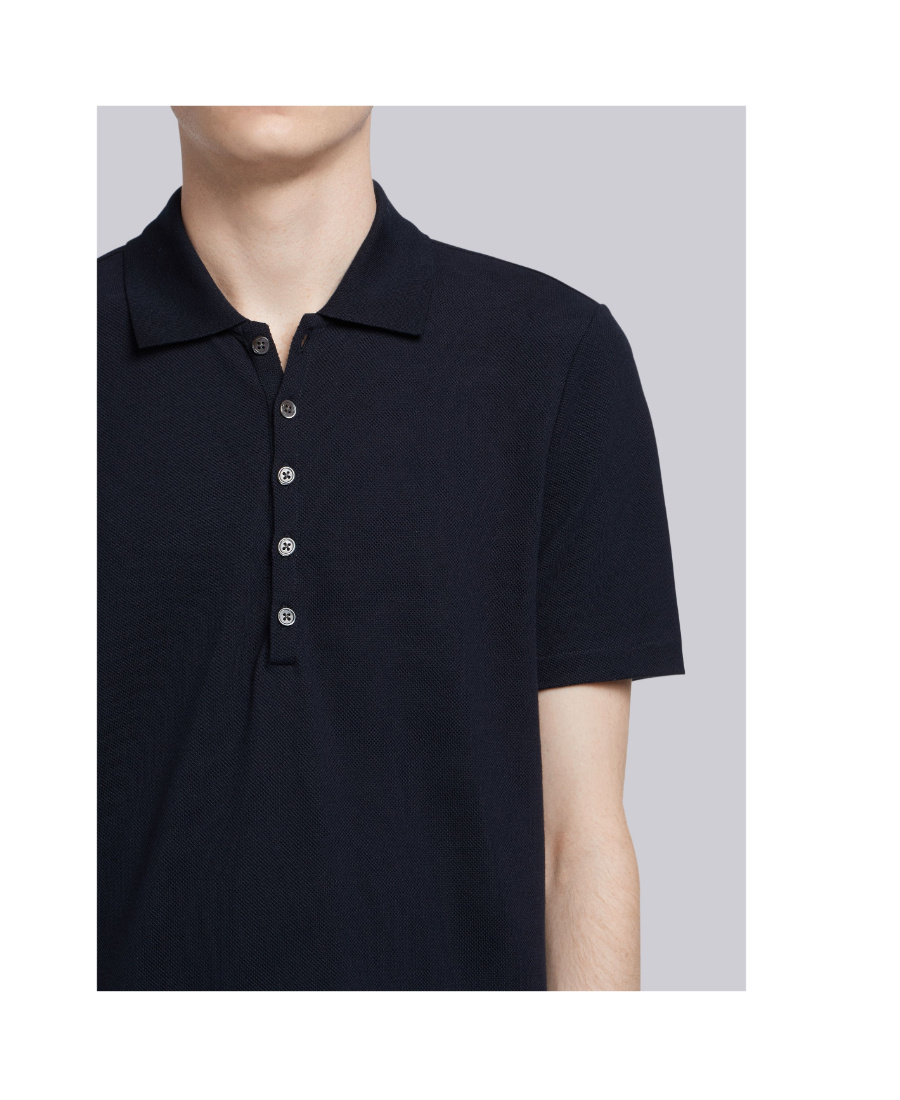 Thom Browne Cotton Polo Shirt In Black