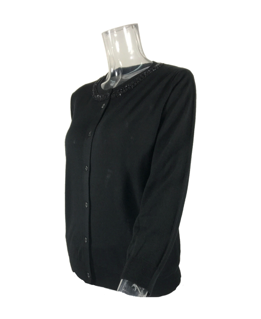 Max Mara Round-neck Long-sleeved Sweater In Black