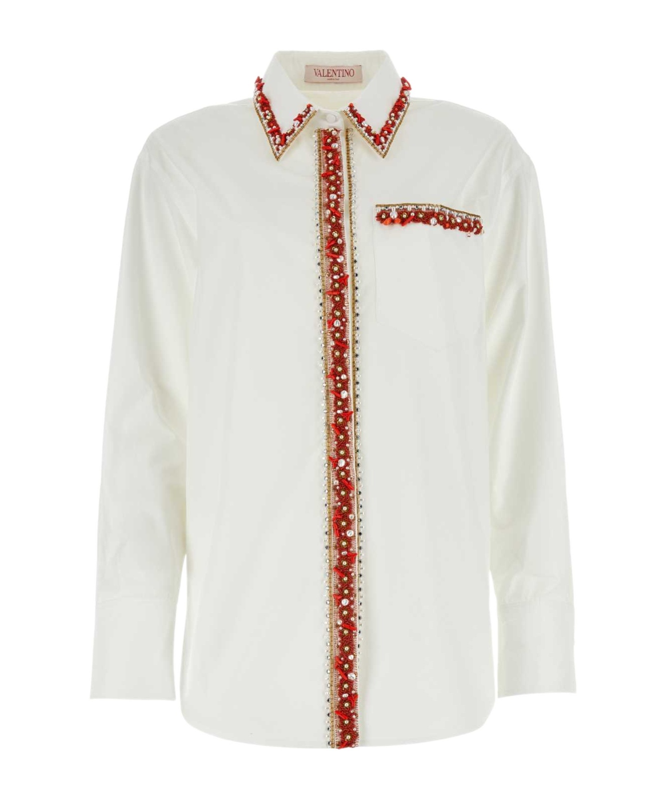 Valentino Garavani White Poplin Shirt In White