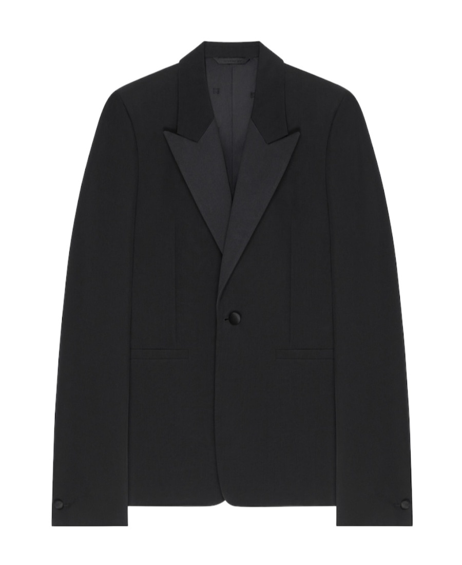 Givenchy Peak-lapel Single-breasted Wool Blazer In Black