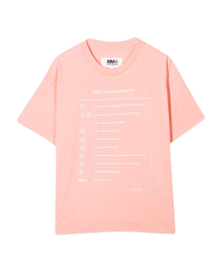 Mm6 Maison Margiela Graphic-print Short-sleeve T-shirt In Pink