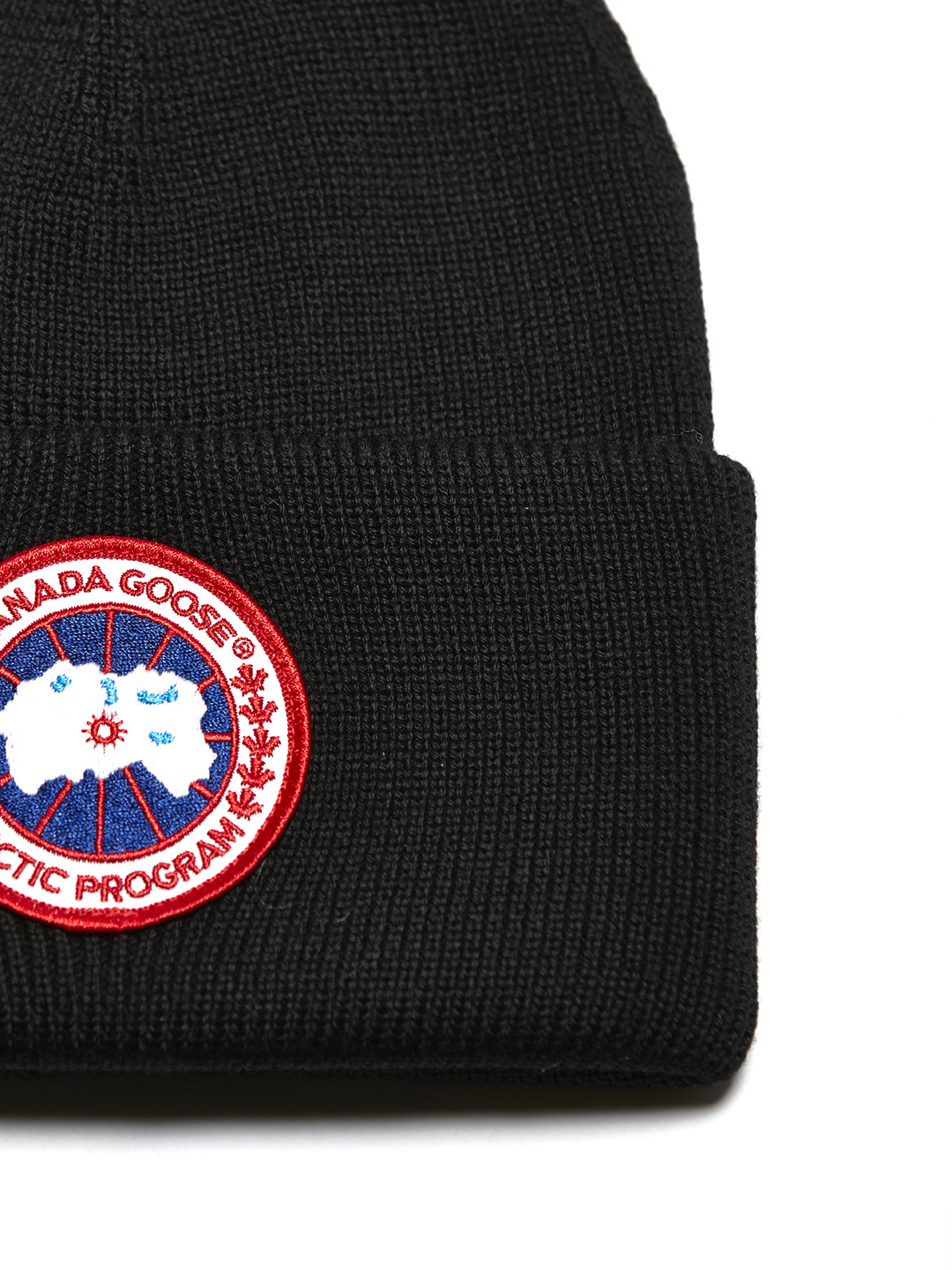 Canada Goose Logo Patch Beanie In Black