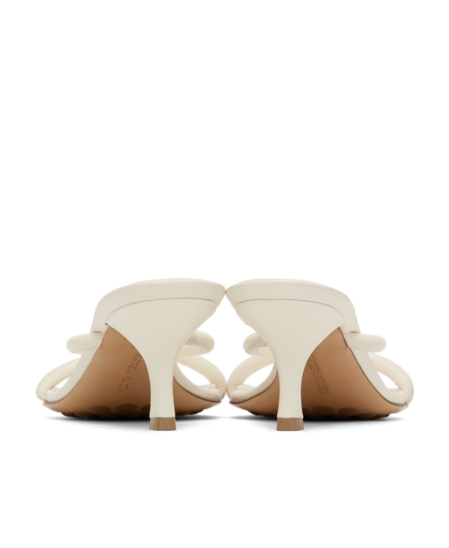 Bottega Veneta White Blink Mules In Nude