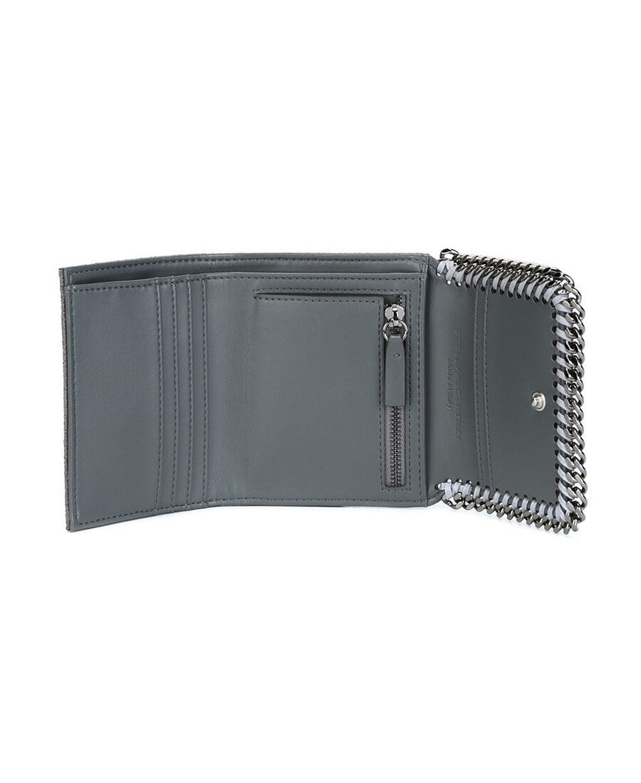 Stella Mccartney Falabella Flap Cardholder In Gray
