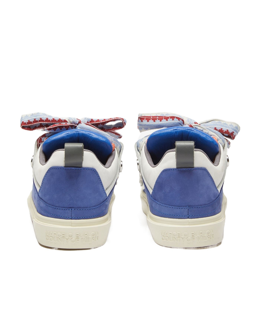 Marcelo Burlon County Of Milan Ticinella Leather And Suede Sneakers In Nude