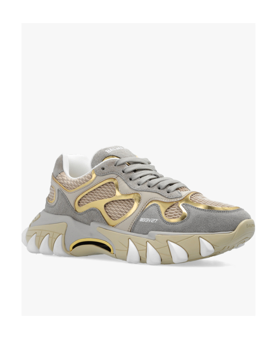 Balmain B-east Panelled Sneakers In Gray
