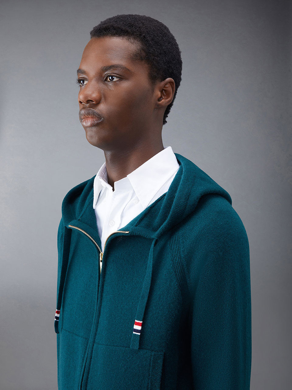 Thom Browne Cashmere Knitted Zip-up Hoodie In Multicolor