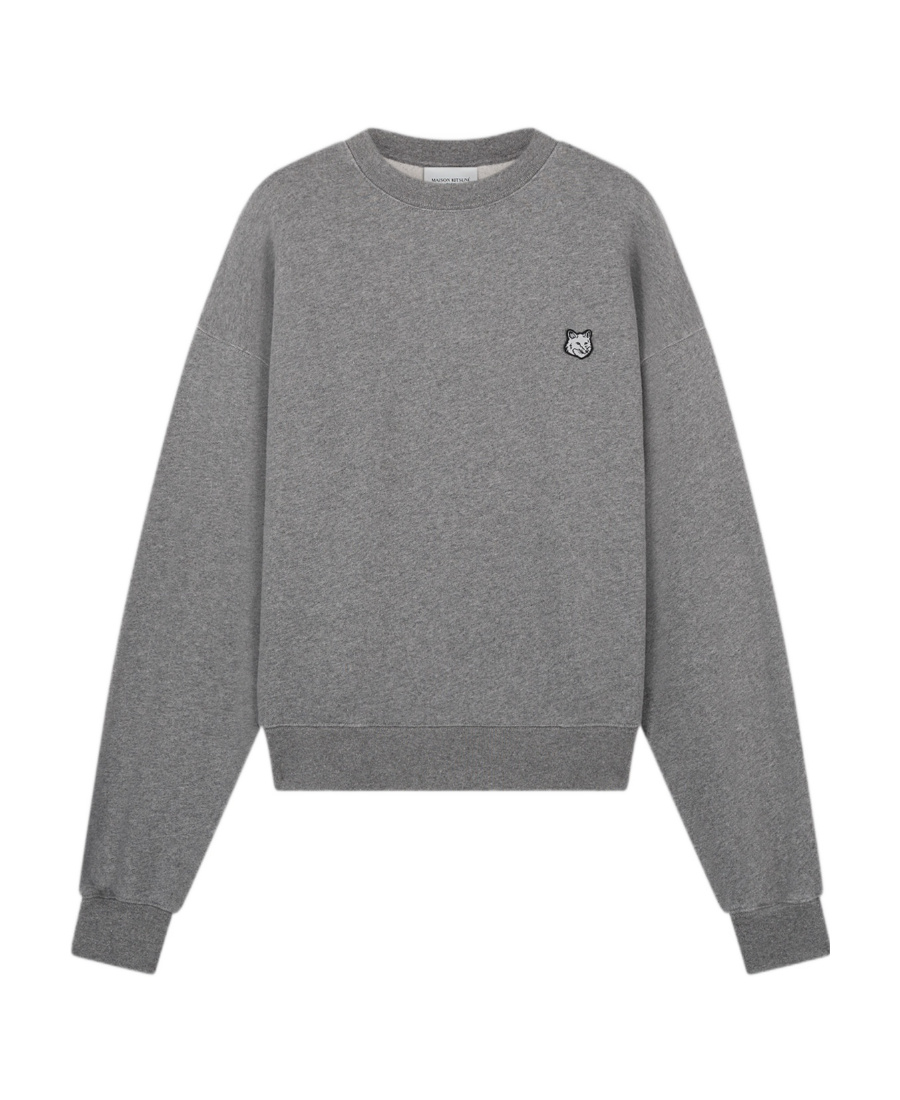 MAISON KITSUNÉ FOX-PATCH MÉLANGE COTTON SWEATSHIRT