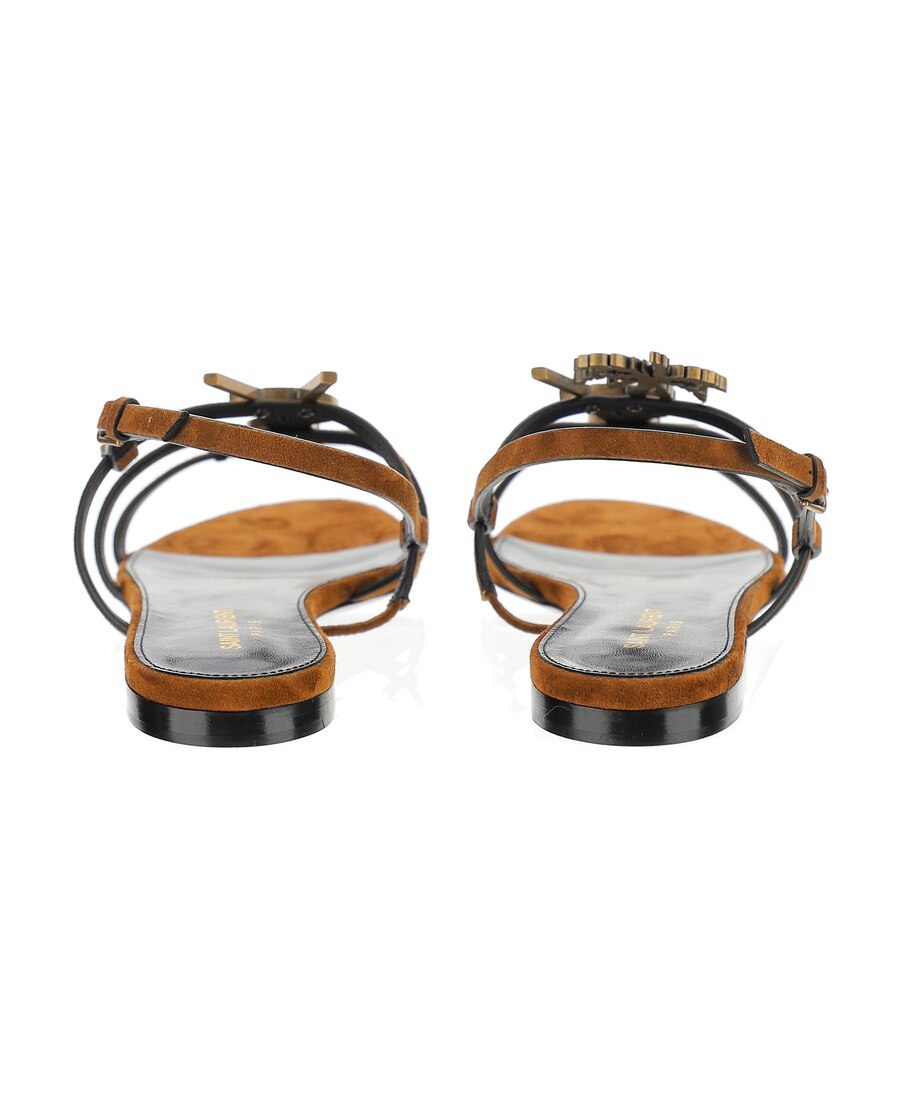 Saint Laurent Cassandra Sandals In Brown