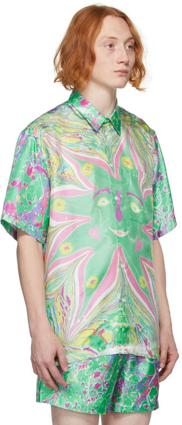 Stella Mccartney X Ed Curtis Oil Swirl Shirt In Green