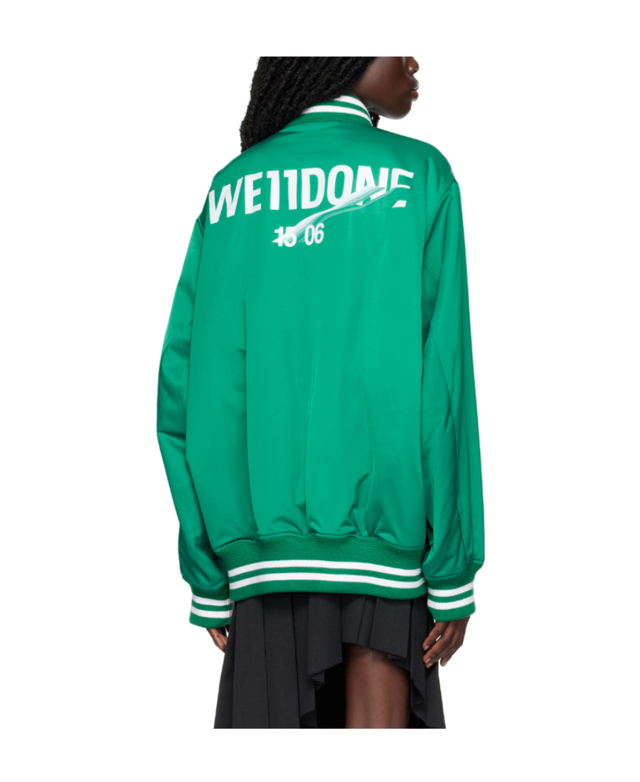 We11 Done Logo-print Bomber Jacket In Green