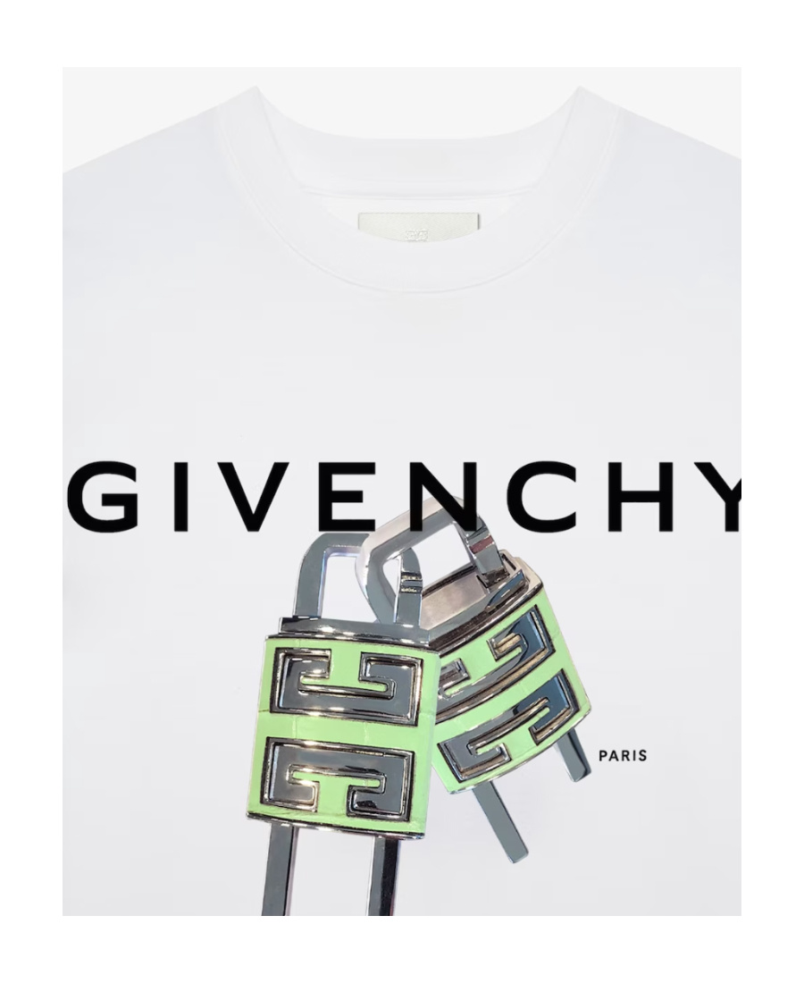 Givenchy T-shirt Slim  4g Lock In White