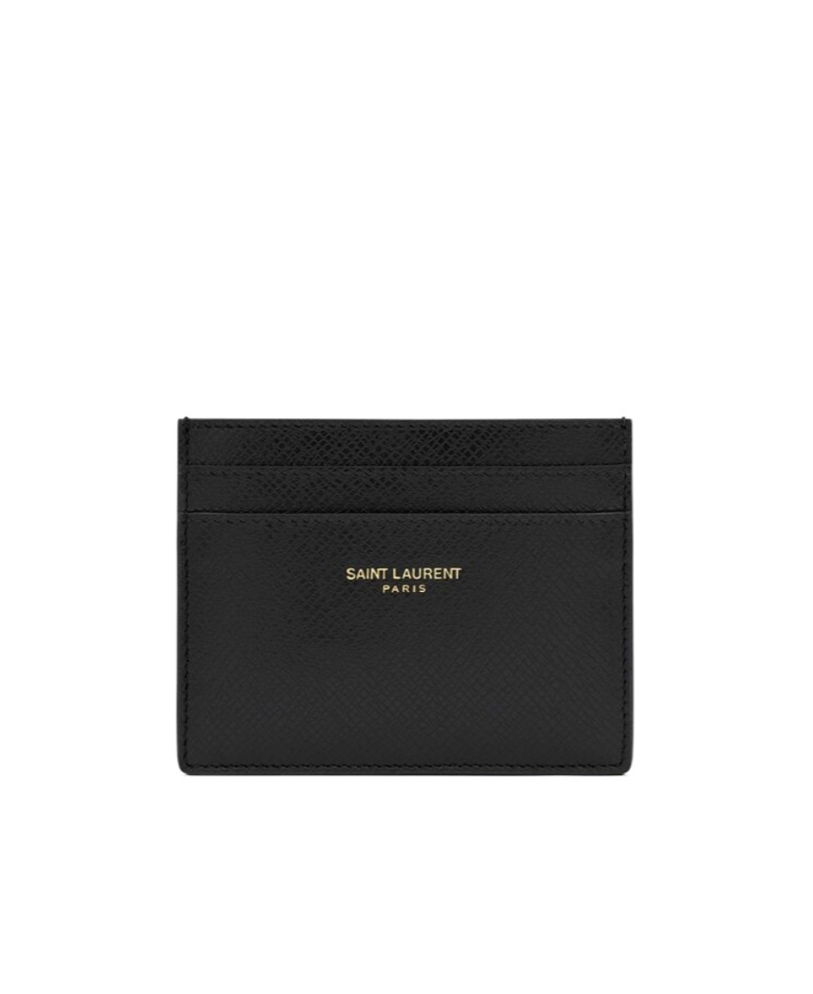 Saint Laurent Logo Card Holder In Black