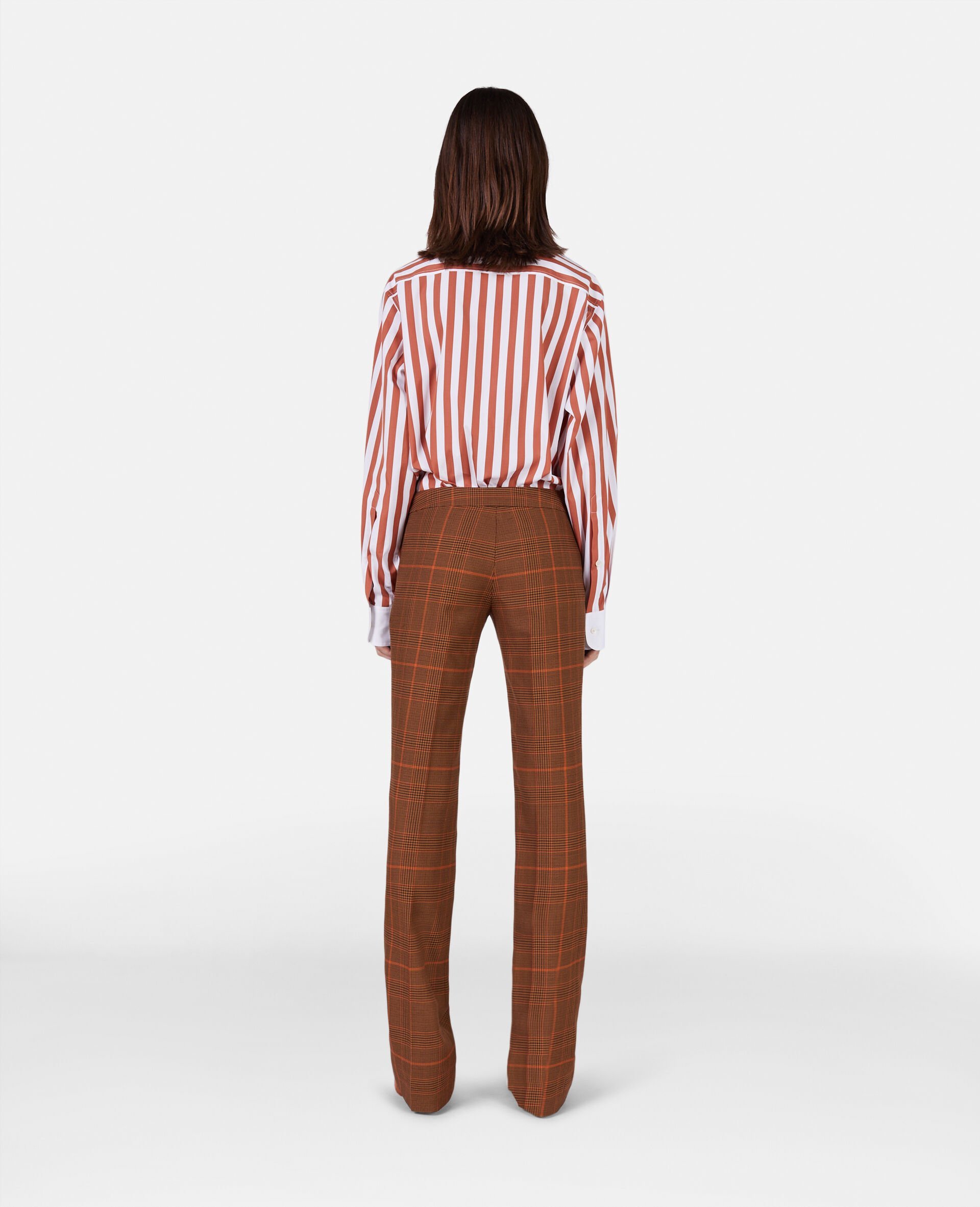 Stella Mccartney Ladies Brown Prince-of-wales Slim-cut Trousers In White