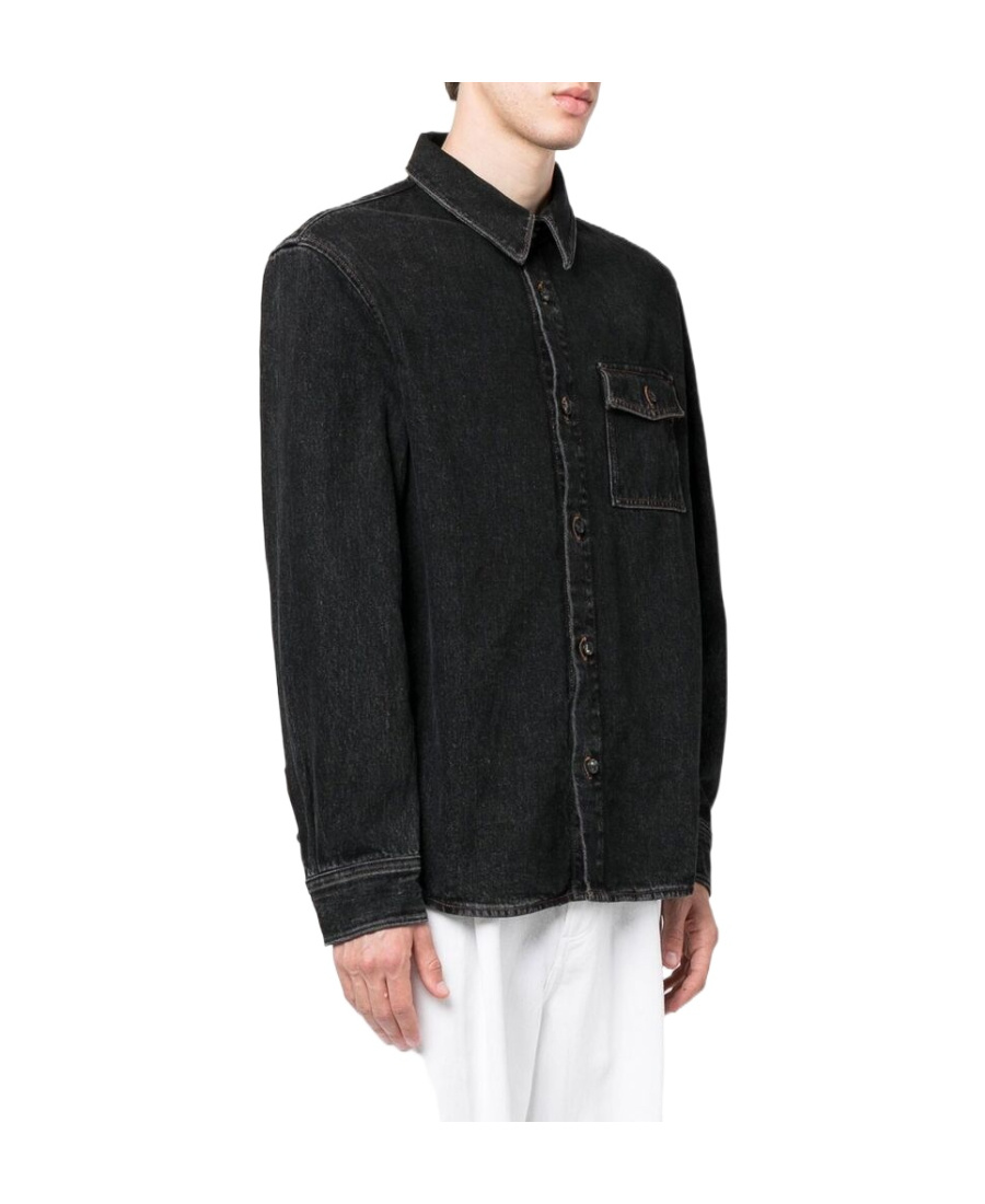 Apc Black Vittorio Denim Shirt In Black