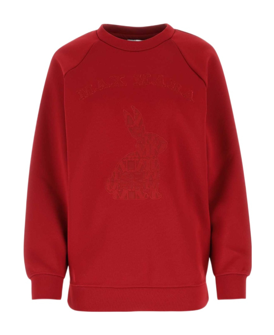 Max Mara Long-sleeved Round-neck Sweater In Red