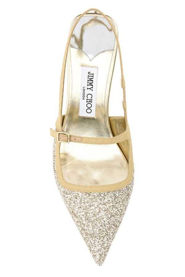 Jimmy Choo Didi 45 Glitter Slingback Pumps In Nude