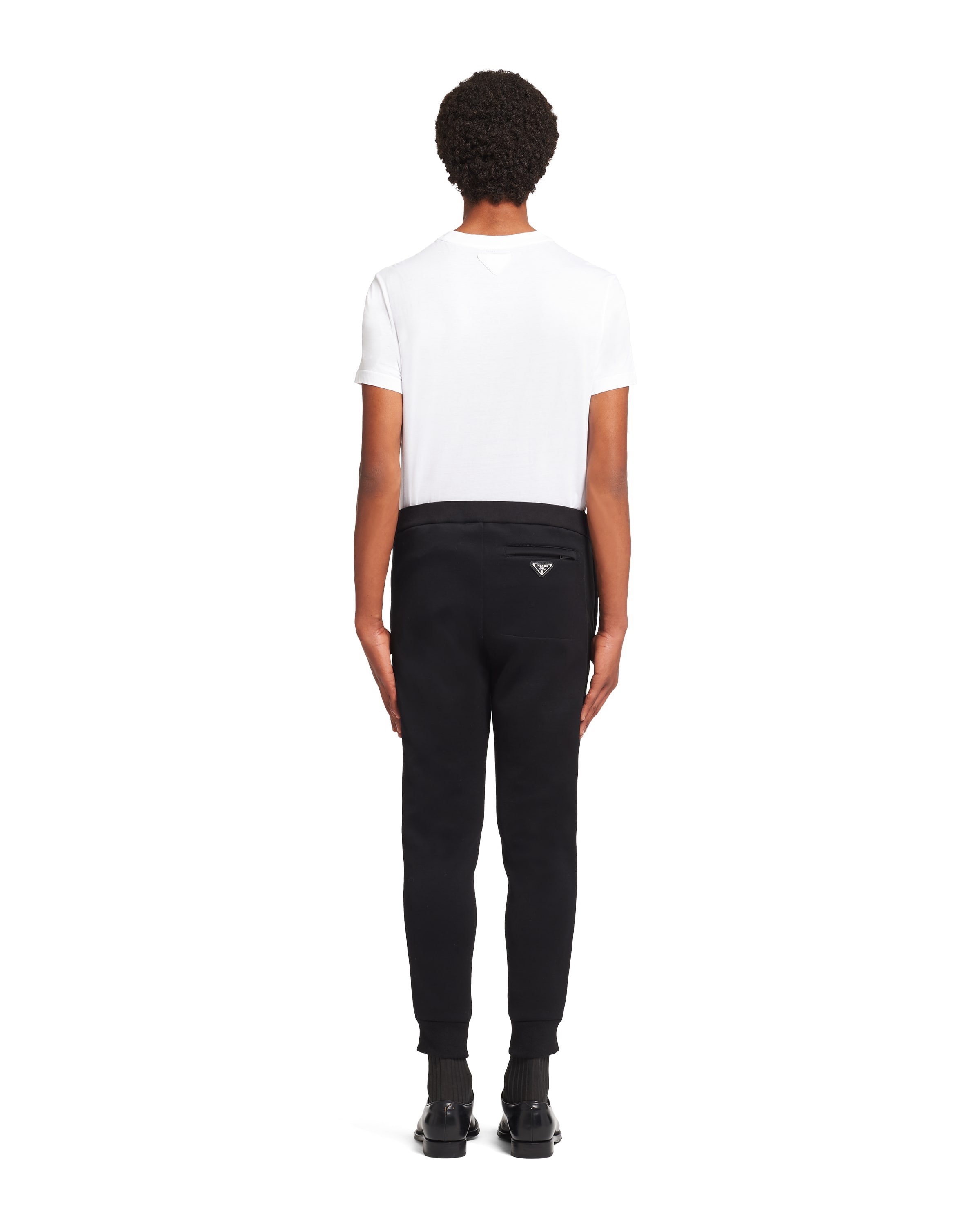 Prada Technical Fleece Track Pants In Black