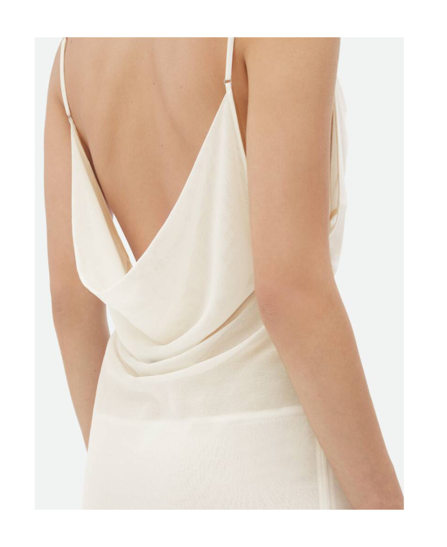 Bottega Veneta A Long, Transparent Dress In White