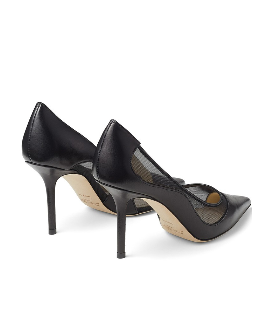 Jimmy Choo Love 85 Pointed Pumps In Nappa Leather And Mesh In Black