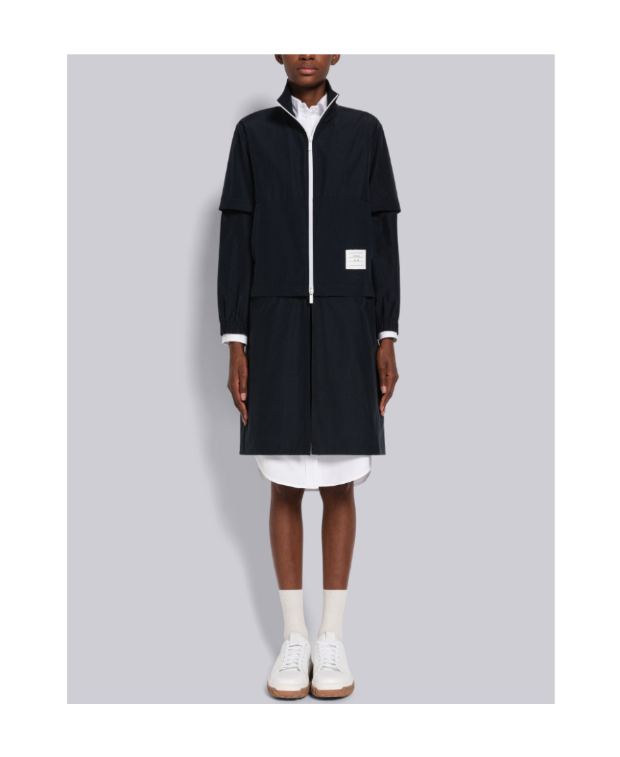 Thom Browne Tear-resistant 2-in-1 Zippered Casual Jacket In Navy Blue