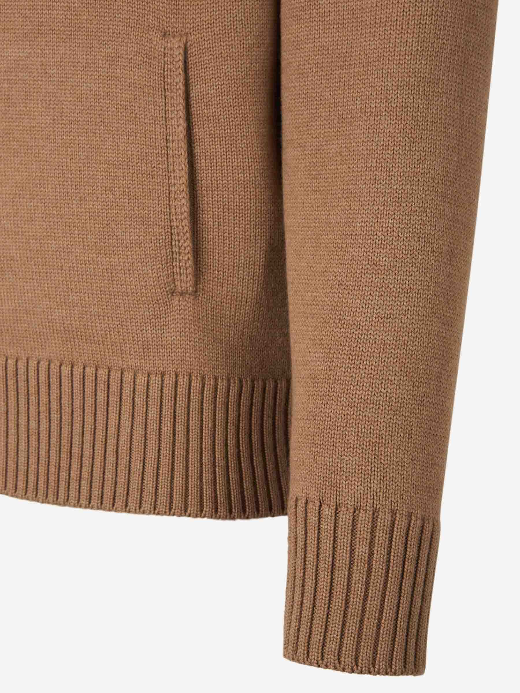 Gran Sasso Zip-up Cardigan In Brown