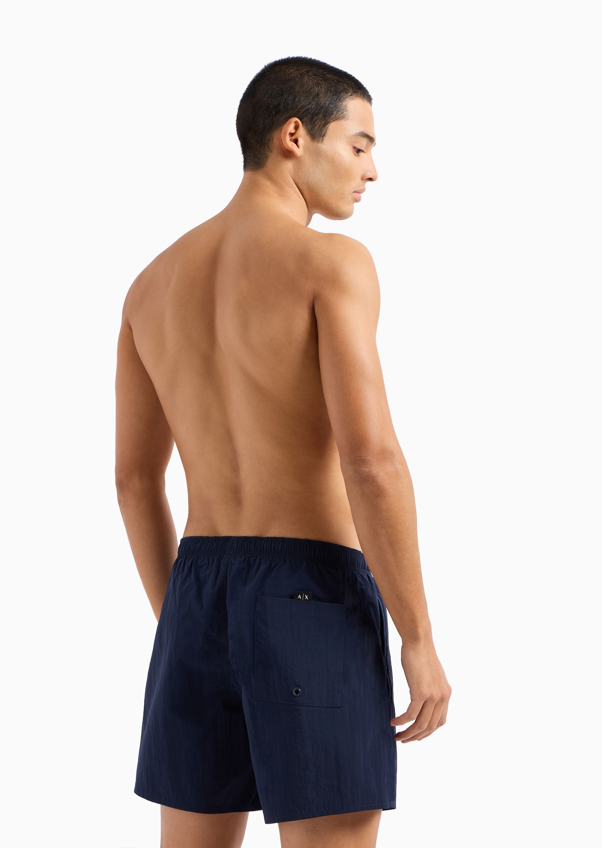 Armani Exchange Logo Swimming Trunks In Black