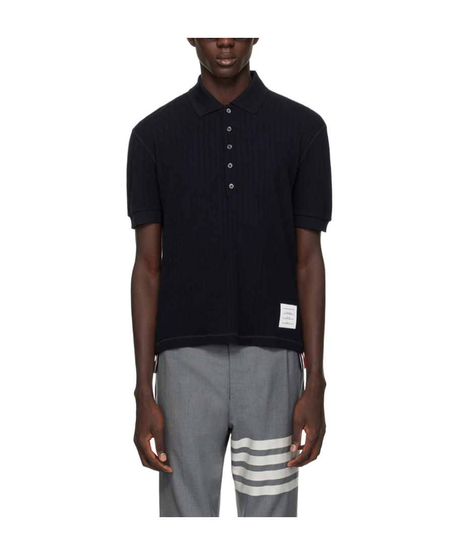Thom Browne Man Sweater Navy Size 3 Virgin Wool In Black