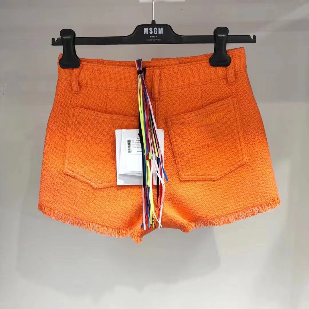 Msgm Tweed Middle Waist Shorts In Multicolor