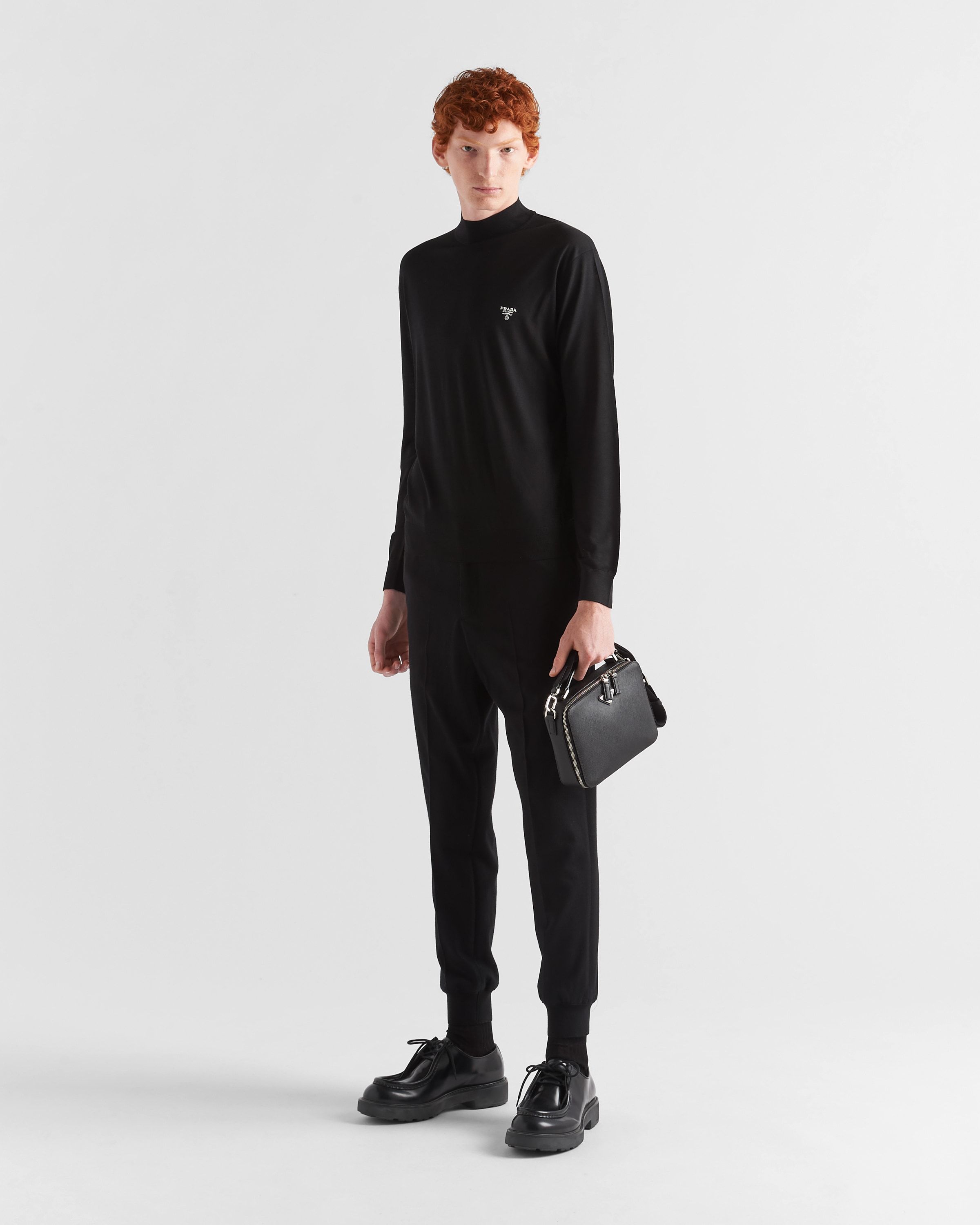 Prada Wool Turtleneck Sweater In Black