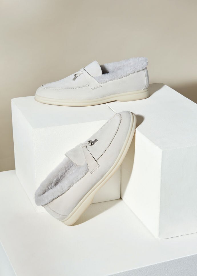 Loro Piana Lacing Loafers In White