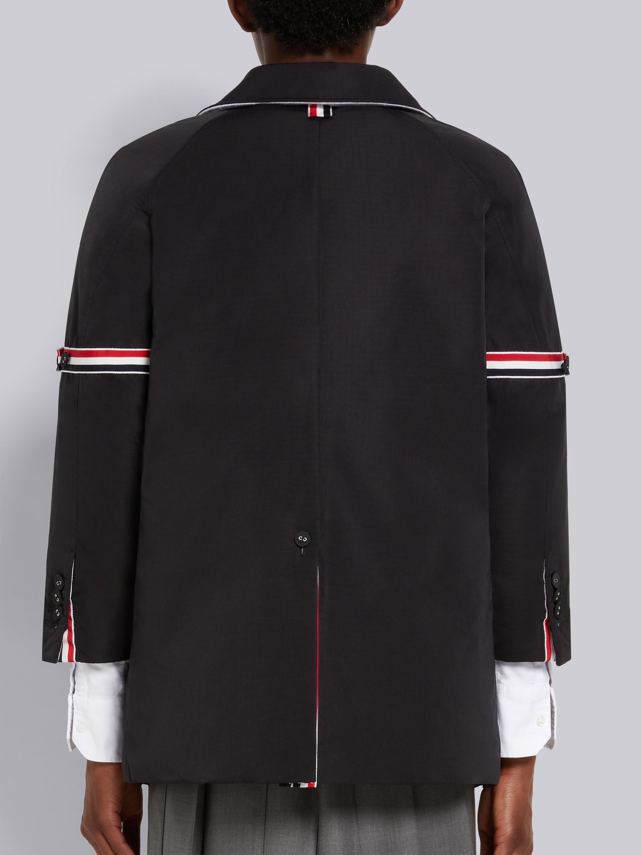 THOM BROWNE STRIPED DOWN JACKET 
