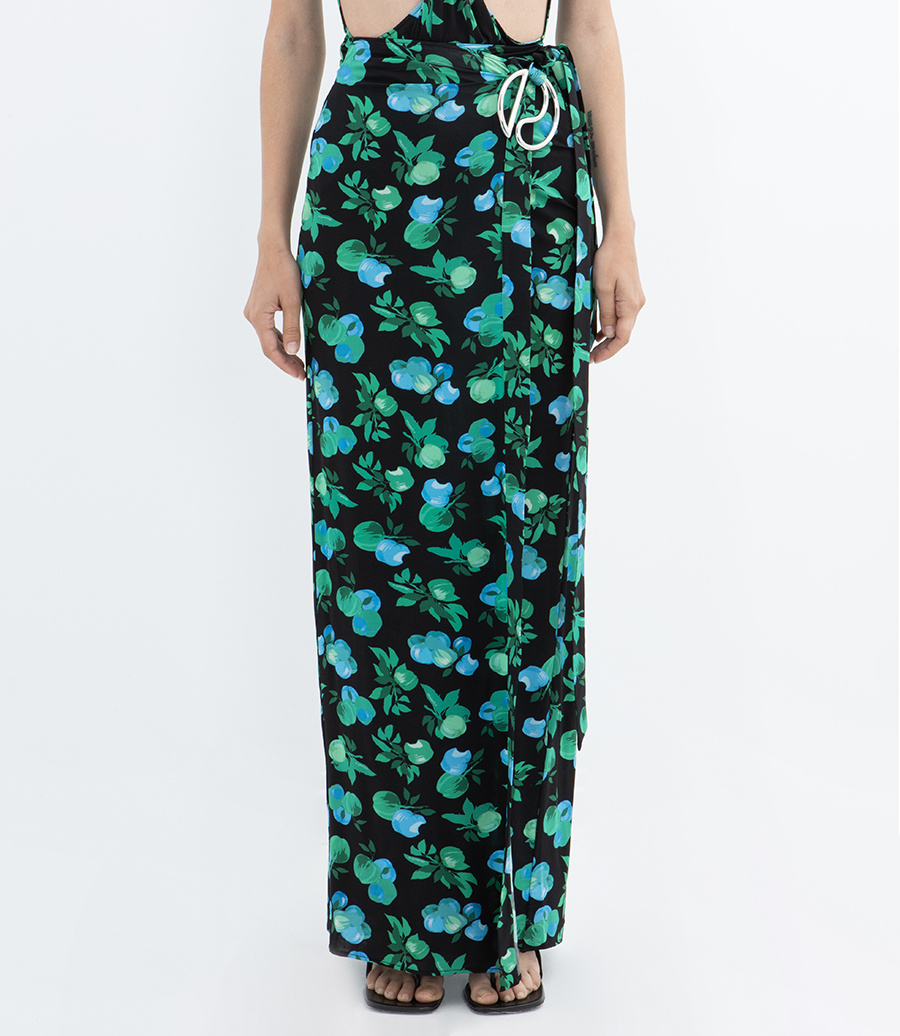 Coperni Printed Wrap Skirt In Multi