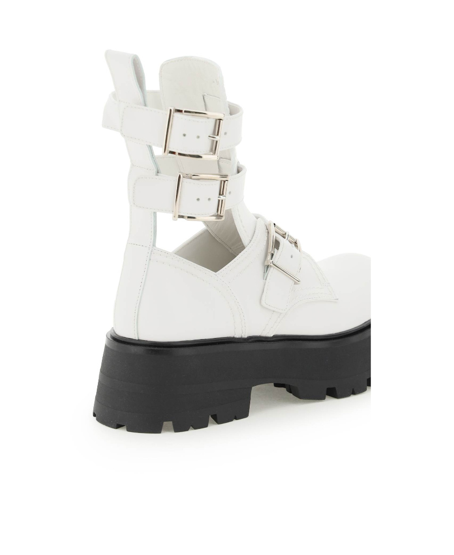 Alexander Mcqueen Leather Ankle Boots In White