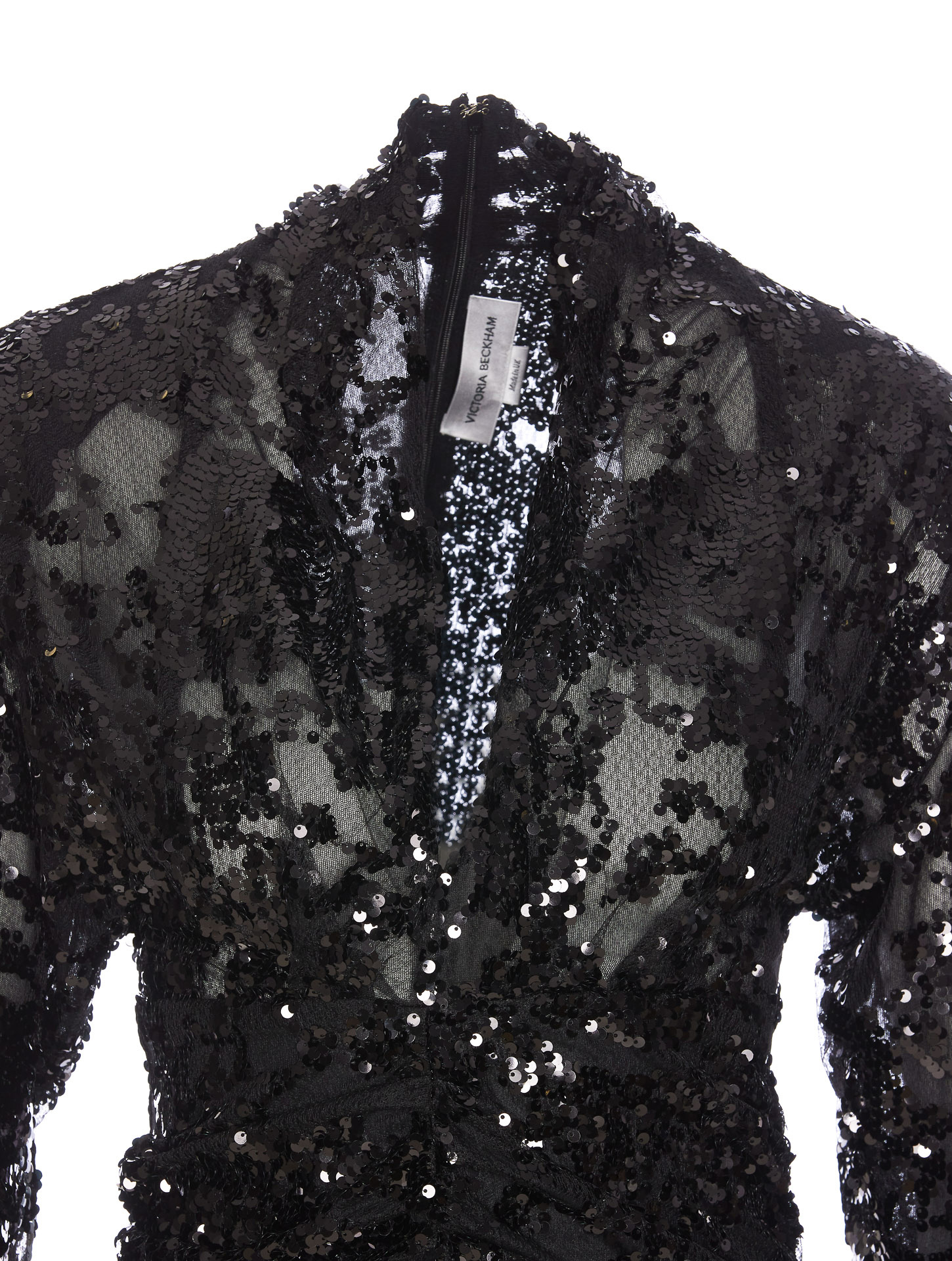 VICTORIA BECKHAM VICTORIA BECKHAM SEQUIN EMBELLISHED V-NECK MINI DRESS 