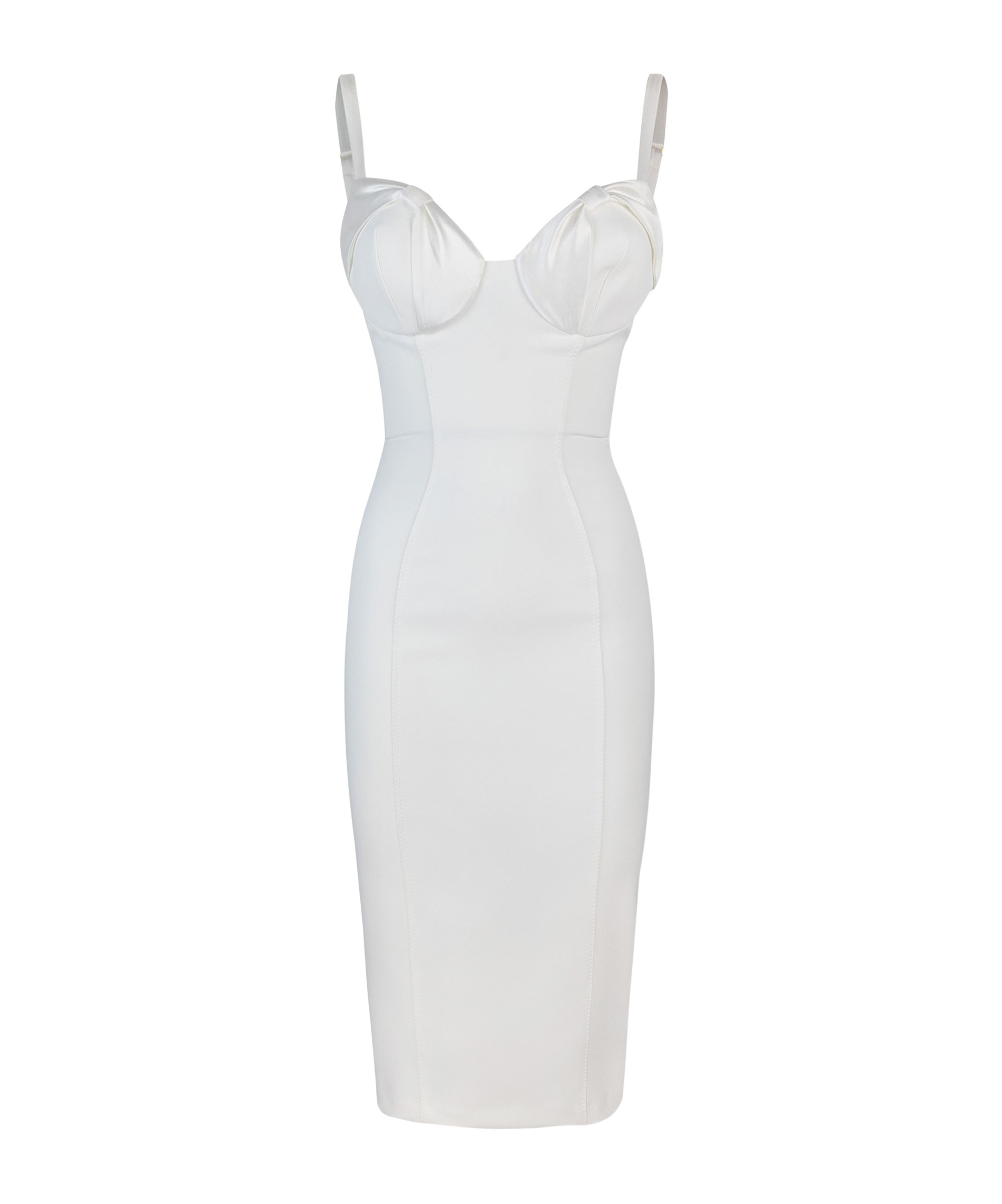 Elisabetta Franchi Bustier Midi Dress In White