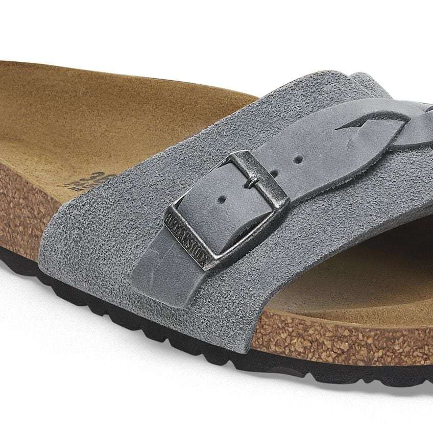 Birkenstock Round Toe Slippers In Basalt Ash