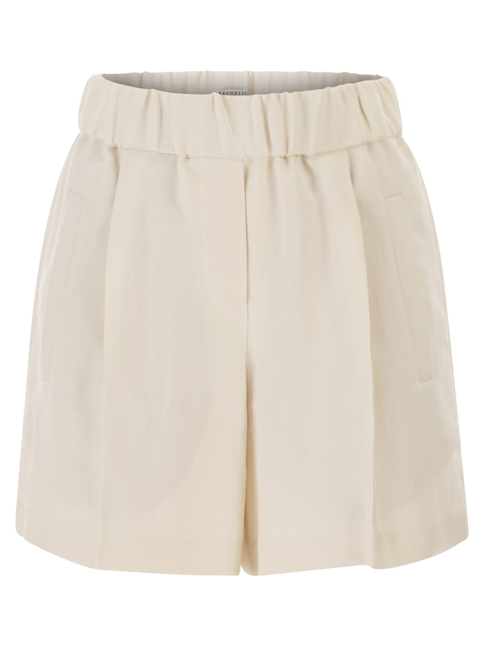Brunello Cucinelli Wide-leg Shorts In Neutral