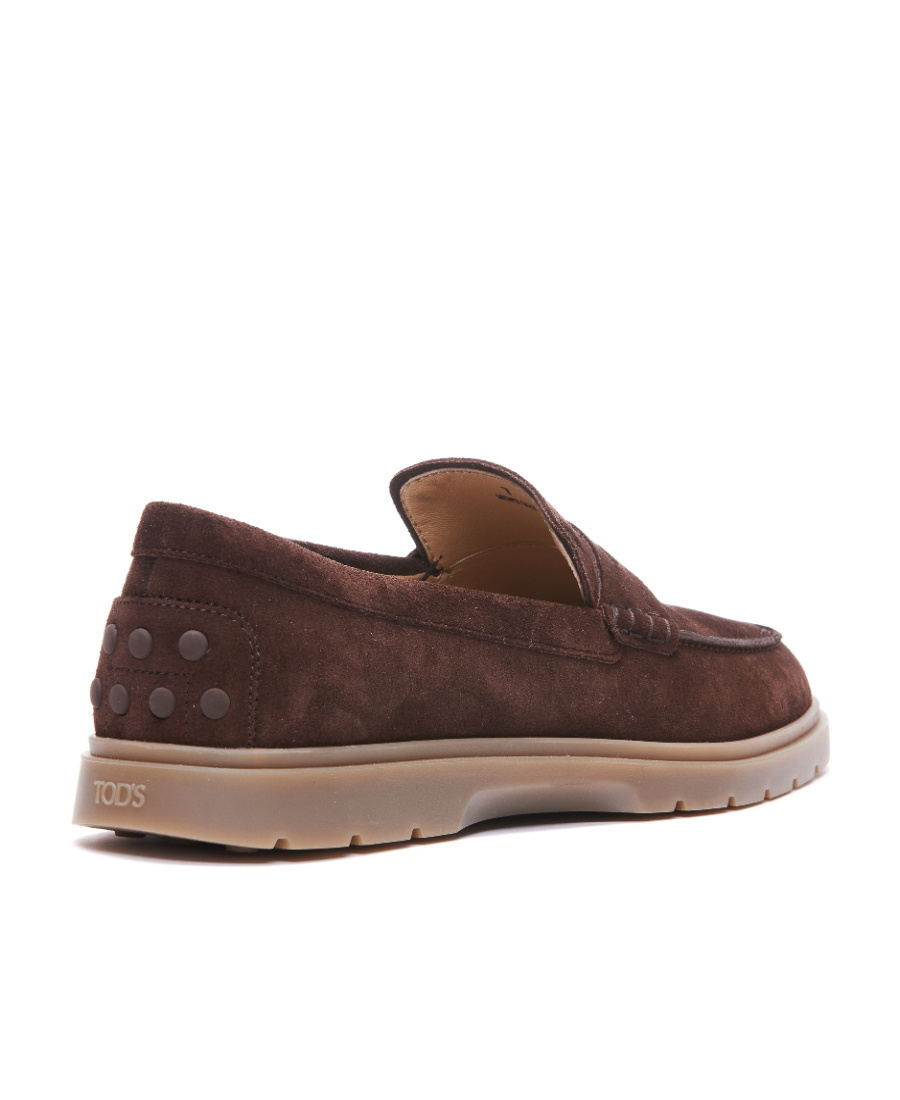 Tod's Suede Penny Loafers In Brown
