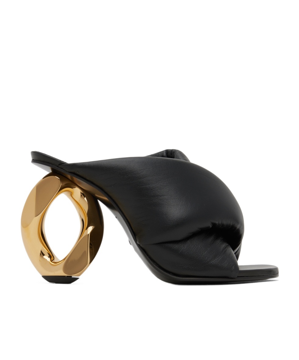 Jw Anderson J. W.anderson Leather Chain Mules With Statement Heel 8 Cm In Black